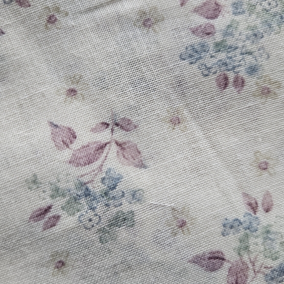 Vintage 1970s Wamsutta Mills Sheer Floral Voile Fabric 2 Yds Yellow Blue Plum - Picture 7 of 7